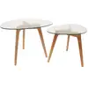 Image de Table d'appoint - home deco factory - gigogne - verre trempé - transparent et beige