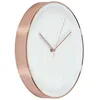 Image de Horloge murale ronde rebord coloris cuivrée et fond blanc Ø 305 x 45 cm Silencieuse