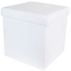 Image de Coffre Pouf Pliable - Home Deco Factory - Blanc - Design - Capitonné