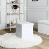 Image de COFFRE POUF PLIABLE PU BLANC