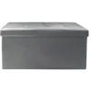 Image de Coffre - Home Deco Factory - Pliable - Pu - Gris