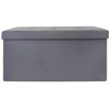 Image de Coffre Banc Pliable - Home Deco Factory - Capitonné - Gris