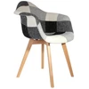 Image de Fauteuil Scandinave Patchwork Motif Gris