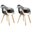Image de Fauteuil - Home Deco Factory - Patchwork - Scandinave - Confortable - Gris Et Blanc