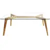 Image de Table basse - home deco factory - rectangulaire - en verre et bois - marron et transparent