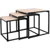 Image de Lot de 3 tables basses gigognes MAELLE coloris bois/ métal