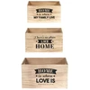 Image de Lot De 3 Cagettes - Home Deco Factory - Bois - Beige Et Noir