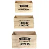 Image de Lot De 3 Cagettes - Home Deco Factory - Bois - Beige Et Noir