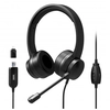 Image de Port Designs 901605 Casque Avec Fil Arceau Usb Type-a Noir