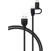 Image de Câble 2 en 1 USB A/micro USB & USB C 1,2m Noir BIGBEN