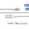 Image de Câble Renforcé USB A/Lightning 2m 2.4A Blanc - Garanti à vie Force Power Lite BIGBEN