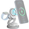 Image de Chargeur induction 3 en 1 Pliable Compatible MagSafe 15W Garanti à vie Blanc sans chargeur Force Power BIGBEN