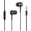 Image de Écouteurs Intra-auriculaires Filaires 1,2m Jack 3.5mm Avec Microphone Noir Wow