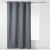 Image de Rideau à 8 oeillets Newton en chambray - Gris anthracite - 140 x 260 cm