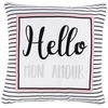 Image de Housse De Coussin "hello" 40x40cm Noir