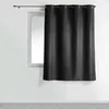 Image de Rideau à oeillets petite hauteur 140 x 180 cm   polyester uni essentiel   Noir