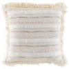 Image de Coussin Déco à Franges Atlas 40x40cm Naturel