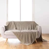 Image de Plaid Flanelle Uni "arya" 180x220cm Taupe