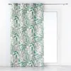 Image de Rideau à 8 oeillets à imprimé végétal Beautaline - Vert et blanc - 140 x 260 cm