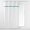 Image de Rideau à 8 oeillets Alizée avec franges en coton - Blanc et vert -140 x 240 cm