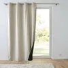 Image de Rideau isolant thermique 140 x 260 cm - Velours relief Polarchic Sable 8 oeillets