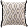 Image de Coussin Déco À Franges "oricia" 45x45cm Beige & Noir