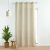 Image de Rideau tamisant 140 x 280 cm Zeline naturel - fils métallisés oeillets polyester