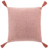 Image de Coussin Tissé Pompons "louisette" 40x40cm Terracotta