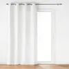 Image de Rideau velours dévoré Eva 135 x 260 cm blanc à oeillets - tamisant polyester