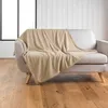 Image de Plaid Wooly 180 x 220 cm beige bouclette 100% polyester - grand format