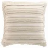 Image de Coussin Déhoussable à Franges 60 x 60 cm   Coton Tissé   Atlas Naturel