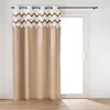Image de Rideau à oeillets Azari 140 x 240 cm coton marron - top tufté zigzag & pompons style ethnique