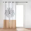 Image de Rideau À  illets En Gaze De Coton "oasia" 140x240cm Blanc & Camel