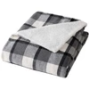 Image de Plaid Tartan Sherpa "ecossais" 125x150cm Anthracite