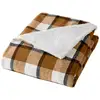 Image de Plaid Tartan Sherpa "ecossais" 125x150cm Camel