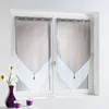 Image de Voilages bicolores pompons - DOUCEUR DINTERIEUR - 120x60cm - Blanc - Gris