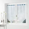 Image de Voilage - Salina - Blanc - 2 pompons - 60x160cm