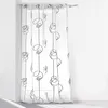 Image de Voilage à oeillets 140 x 240 cm - Voile imprimé - Looping blanc et noir