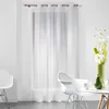 Image de Voilage à oeillets 140 x 240 cm   Voile fils coupés DANDY   Blanc