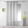 Image de Panneau a oeillets 140 x 260 cm voile sable fils chenille linahe Gris