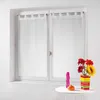 Image de Paire droite passants 2 x 60 x 160 cm voile sable top pompons poupette Blanc