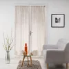 Image de Paire de voilages droits passe-tringle 2 x 70 x 200 cm   Effet lin tissé   Milza Beige