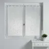Image de Paire droite passants 2 x 60 x 120 cm voile sable brode petite fleur Blanc/Blanc