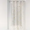 Image de Voilage a oeillets 140 x 240 cm voile sable imprime metallise ginkgold
