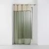 Image de Voilage tamisant 140 x 240 cm Greenybel - Voile sablé vert avec bande jute et oeillets
