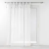Image de Voilage à passants + pompons 140 x 240 cm polyester effet lin Dalila Blanc