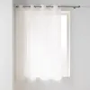 Image de Voilage à oeillets petite hauteur 140 x 180 cm   Voile tissé Carlin Blanc