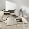 Image de DOUCEUR dINTERIEUR Parure de couette So Natural - 1 Housse de couette 220x240 cm + 2 Taies doreillers taupe et anthracite