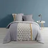 Image de Parure de lit - Douceur dintérieur - Madone - 100% coton - Design unique - Gris blanc et jaune
