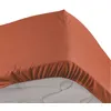 Image de Drap housse 2 personnes 180 x 200 cm percale uni 78 fils bonnet 30 cm Terracotta
